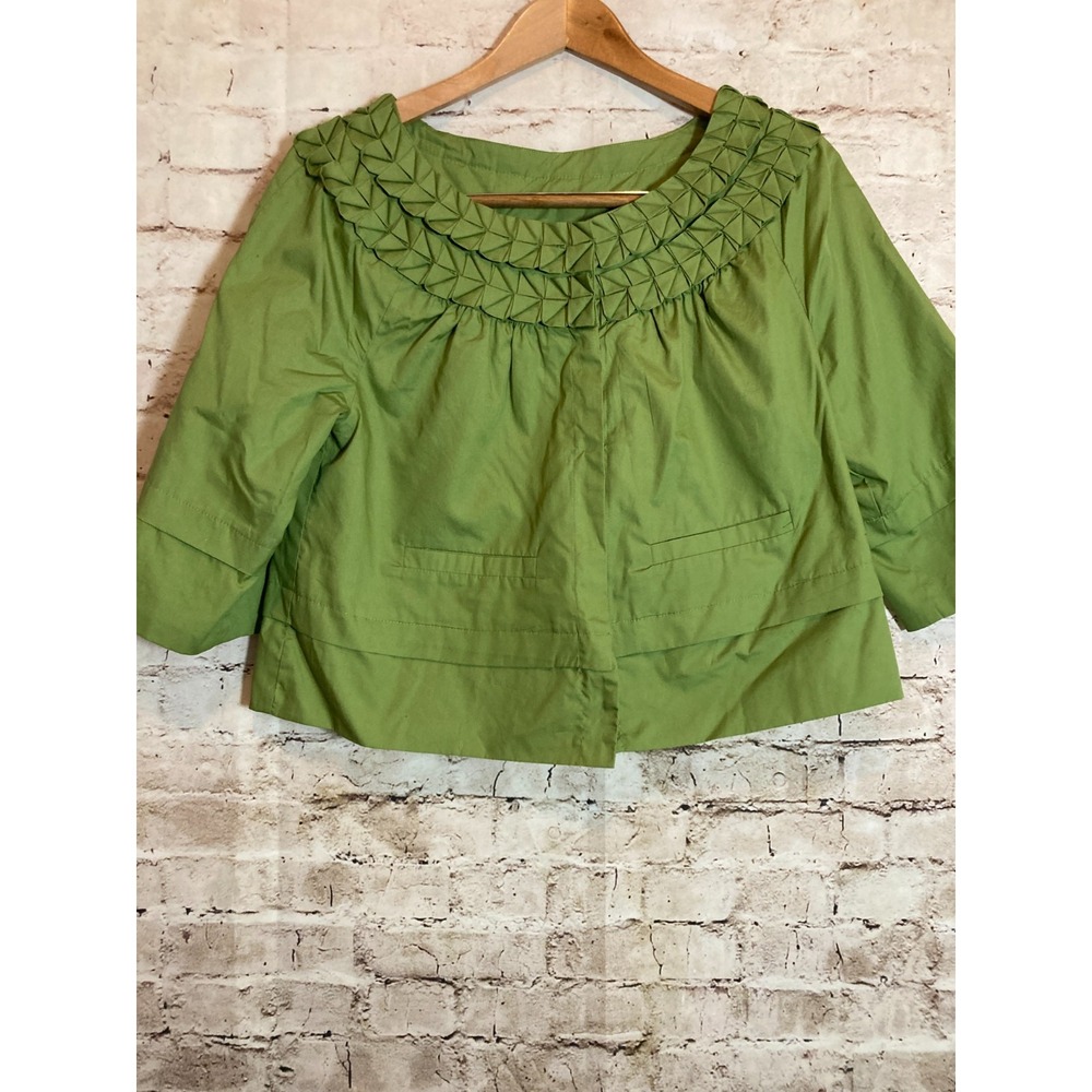 New Directions Jacket Womens Medium Pea Green Lightweight Coverlet Snap Up